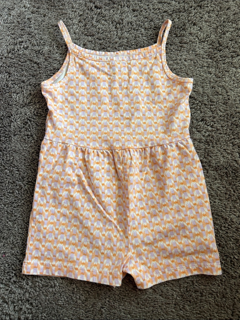 Carters Girls' Orange & Purple Patterned Sleeveless Romper